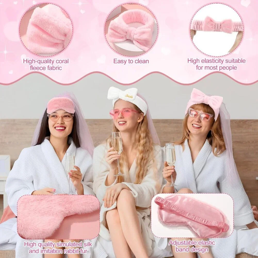 Sleepover Party Supplies 40 Pcs Spa Favors Eye Mask Makeup Bag Hair Clips